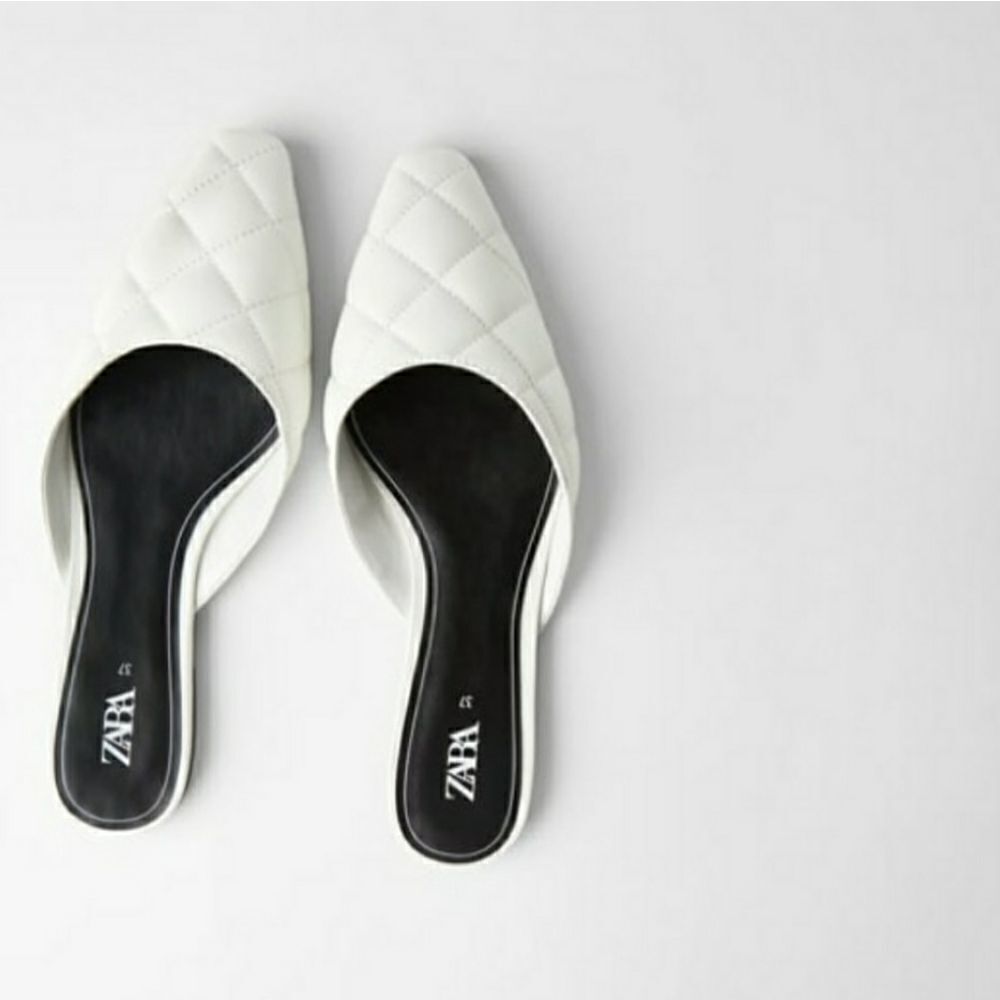 Zara quilted flat mules
